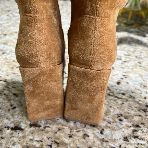 Cape Robbin Tan Over The Knee Pointed Heel Triangle Block Heel 8.5 - Picture 10 of 13